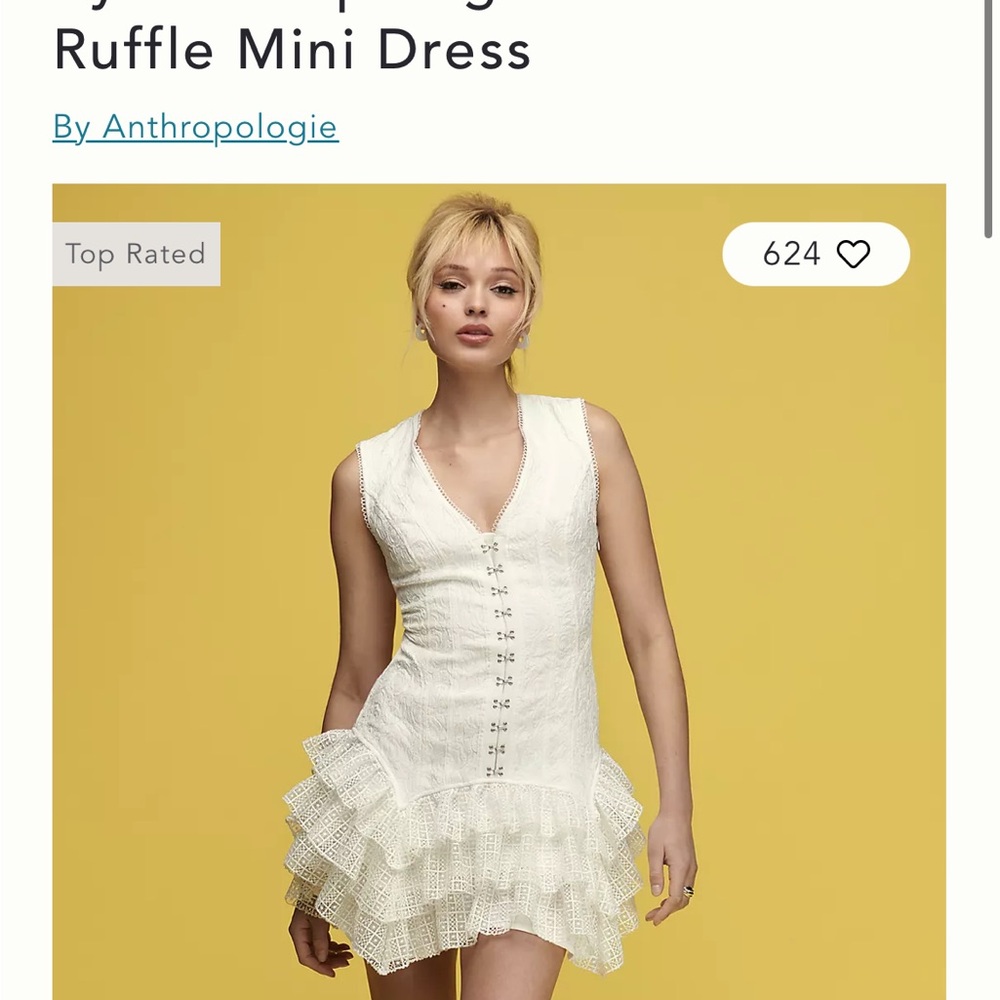 Anthropologie White Mini Dress - Picture 4 of 14